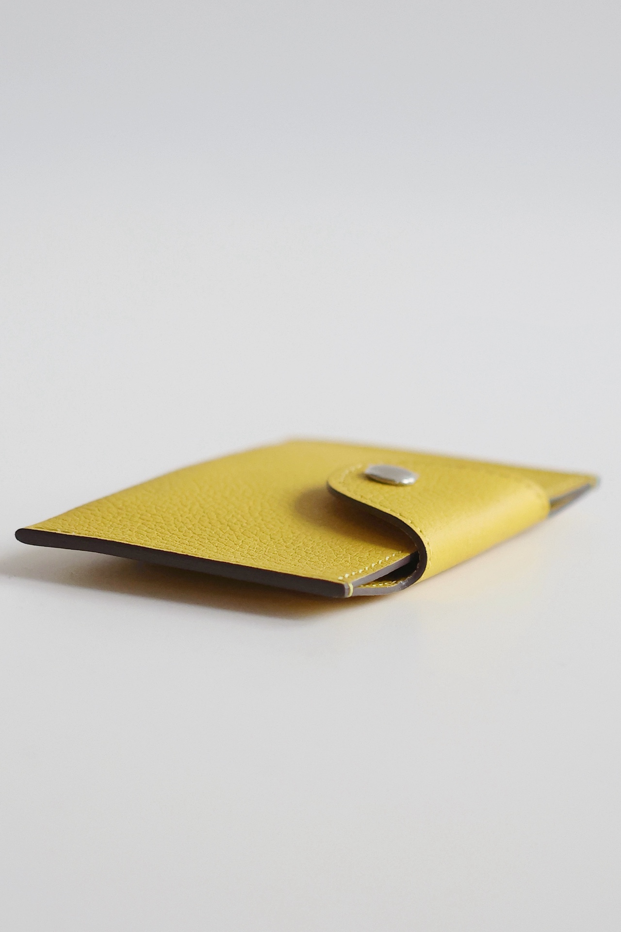 Elegant Yellow Leather Card Holder Wallet with Palladium Hardware - Compact Design 13 i1747818276 7893 4