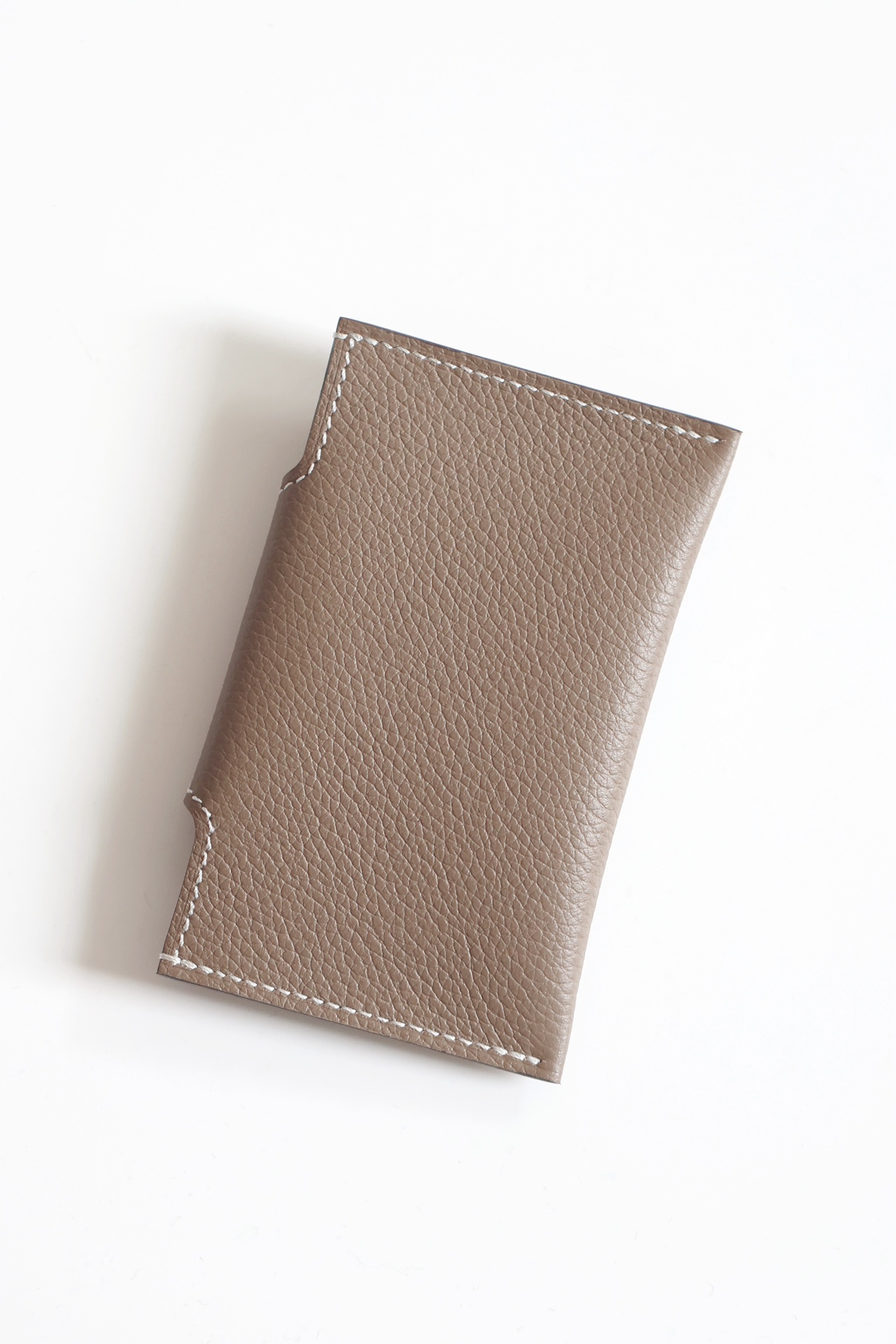 Elegant Evercolor Leather Card Holder with Palladium Snap Closure (Taupe) 7 i1747818427 6606 0