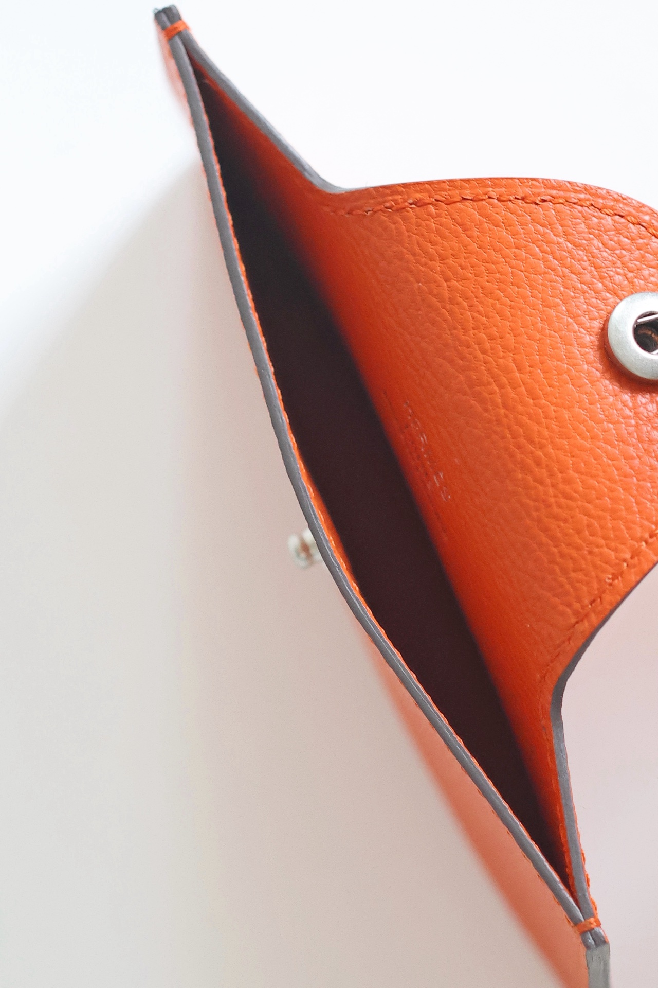 Hermes Evercolor Leather Card Holder with Palladium Hardware - Orange 5 i1747818569 763 5