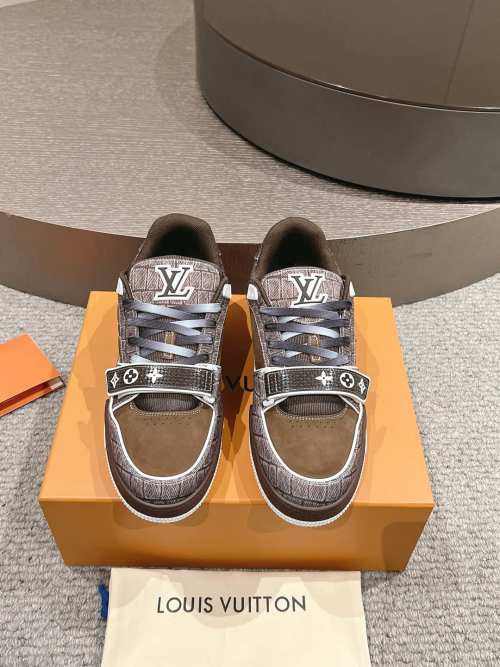 Louis Vuitton Trainer Sneakers Brown Leather Luxury Designer Shoes 1 Louis Vuitton Trainer Sneakers Brown Leather Luxury Designer Shoes
