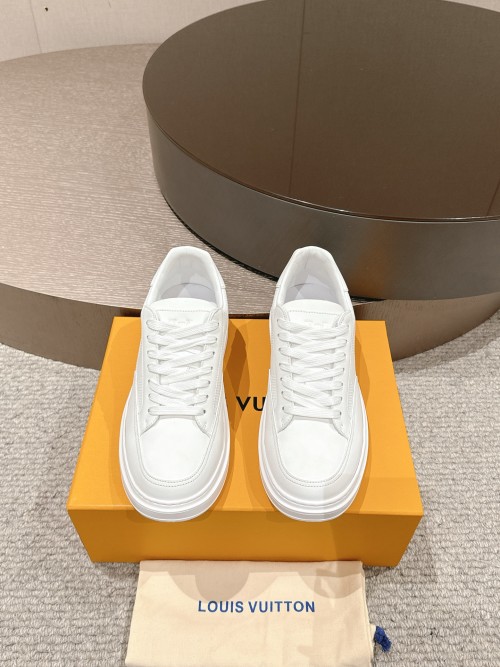 Louis Vuitton Men's 2025 White Leather Sneakers with Embossed Detailing 1 Louis Vuitton Men's 2025 White Leather Sneakers with Embossed Detailing