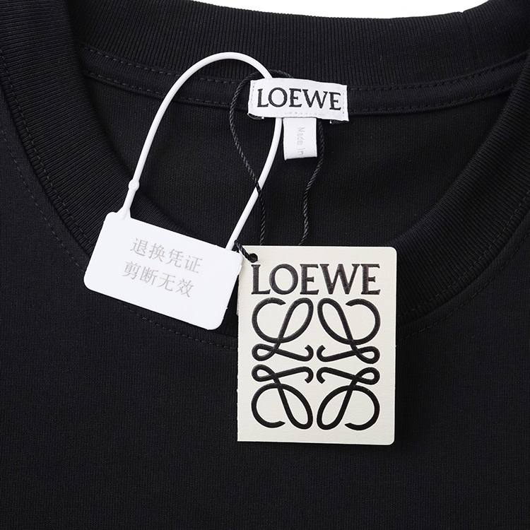 Loewe 25s Cotton Fabric Shirt: 270g, S-XXL, White/Black, Original Website, 3rd Standard - 图片 5