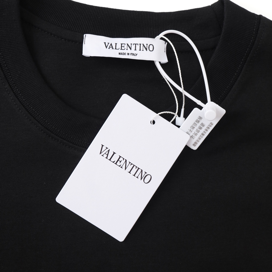 High Quality Valentino V Letter Logo T-Shirt with 270g Cotton Fabric - 图片 5