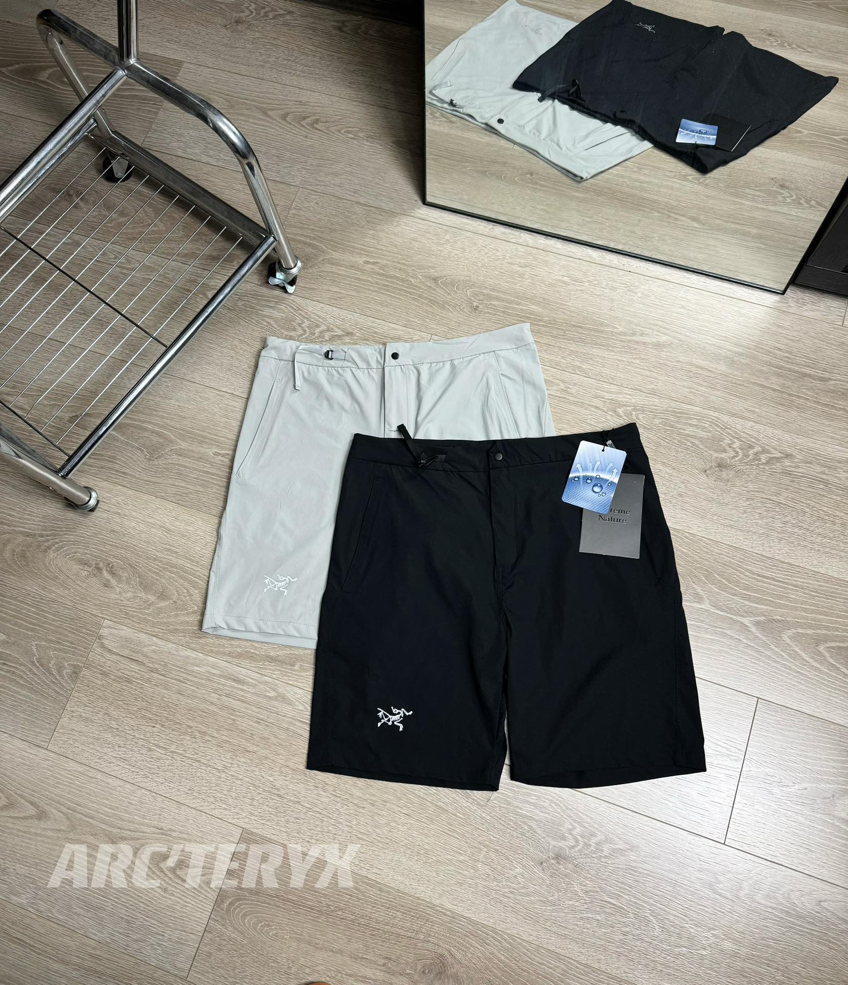 Arcteryx Kleding Korte Broek Zwart Grijs Splijten Unisex Nylon Spandex Lente/Zomercollectie Casual