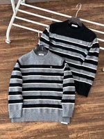 Designer Fake
 Celine Clothing Sweatshirts Best Black Grey Embroidery Knitting Wool Fall/Winter Collection