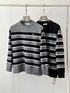 Celine Clothing Sweatshirts Black Grey Embroidery Knitting Wool Fall/Winter Collection