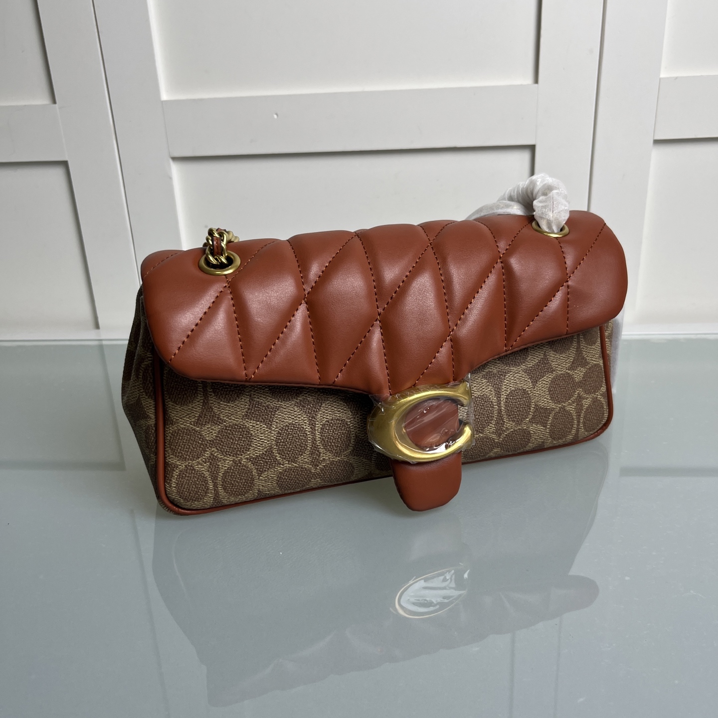 COACH 蔻驰 菱格タビー26 酒神包 チェーンショルダーバッグ