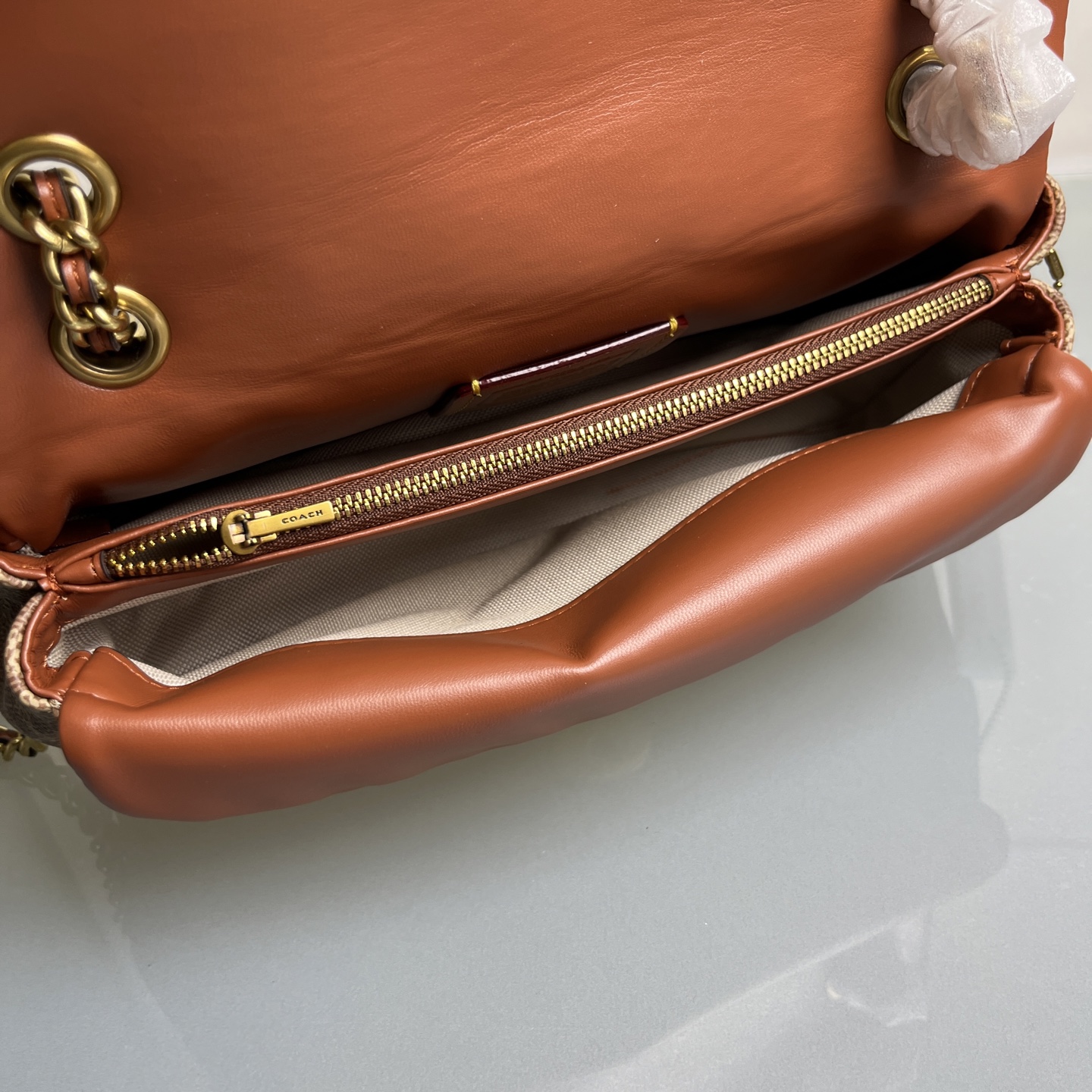 COACH 蔻驰 菱格タビー26 酒神包 チェーンショルダーバッグ