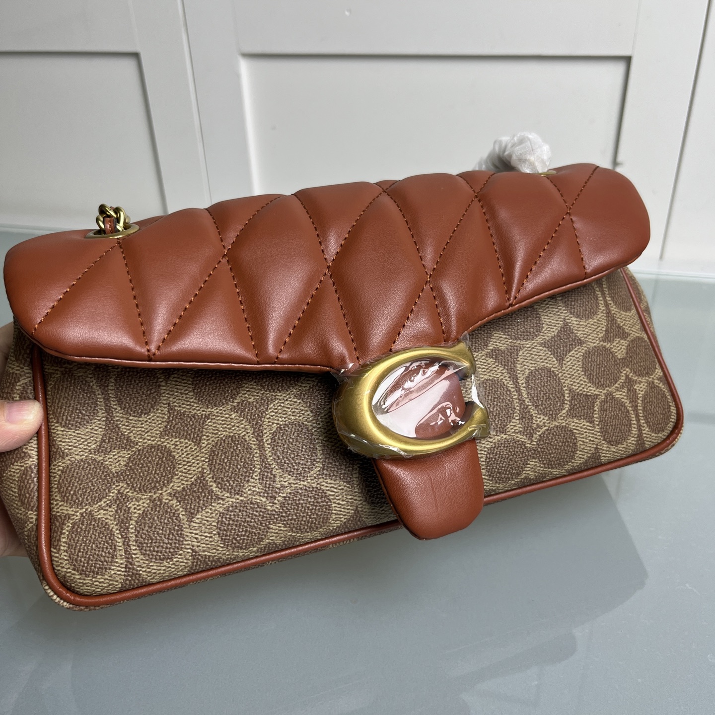 COACH 蔻驰 菱格タビー26 酒神包 チェーンショルダーバッグ