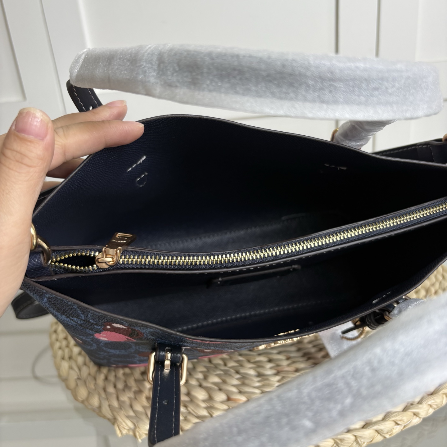 Cz772小号ショッピングバッグ 樱桃シリーズ PVC＆牛皮製 収納力抜群