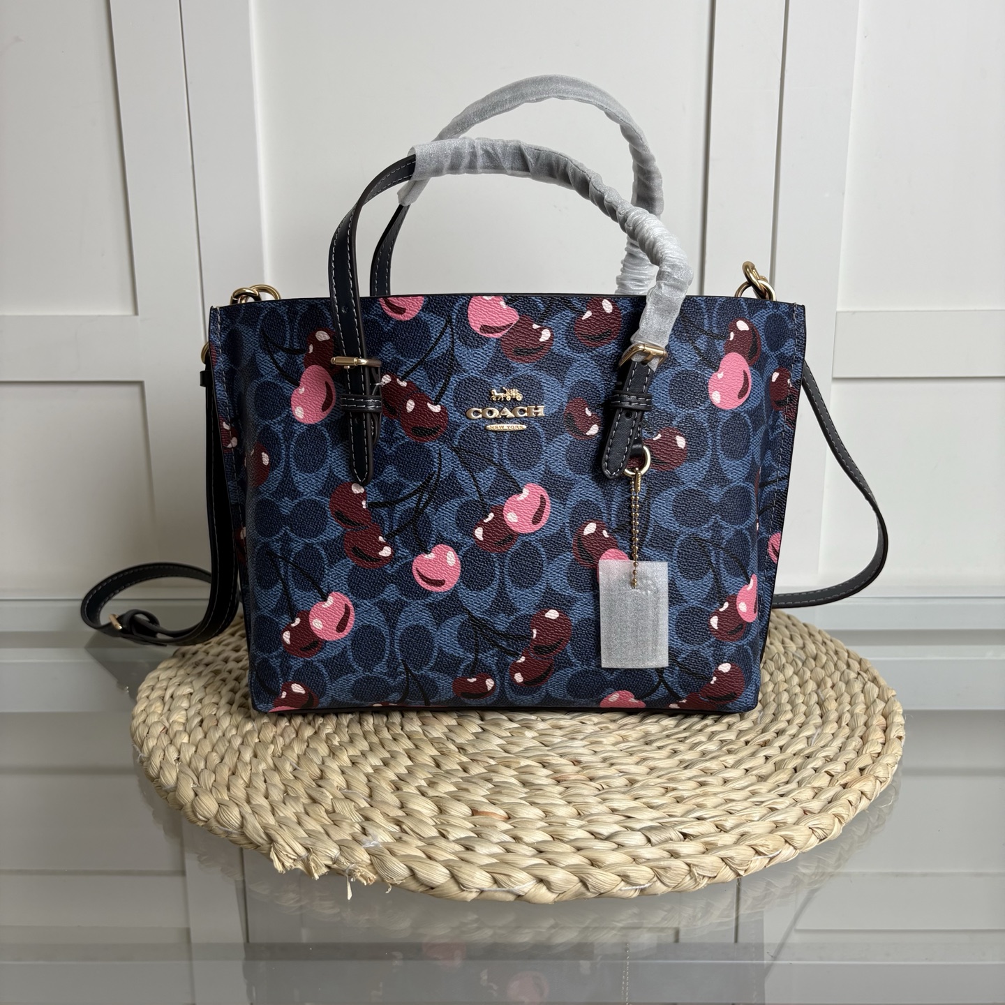 Cz772小号ショッピングバッグ 樱桃シリーズ PVC＆牛皮製 収納力抜群