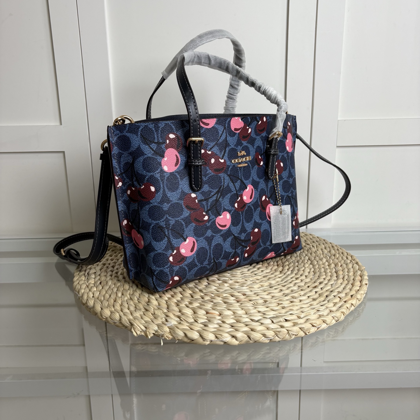 Cz772小号ショッピングバッグ 樱桃シリーズ PVC＆牛皮製 収納力抜群