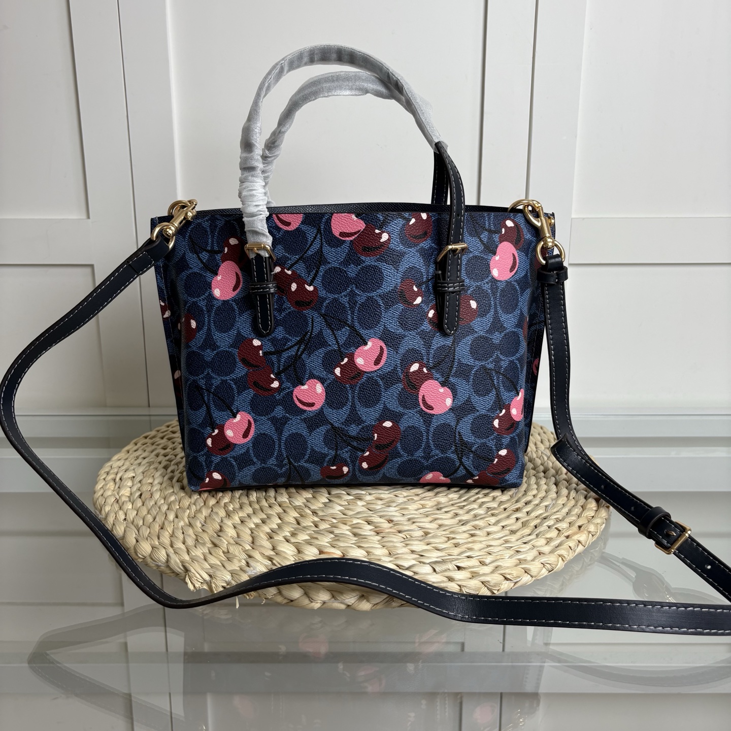 Cz772小号ショッピングバッグ 樱桃シリーズ PVC＆牛皮製 収納力抜群