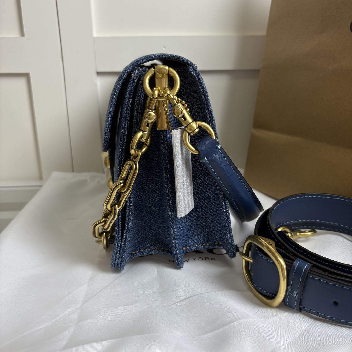 COACH 蔻驰 レディース チェーンタビー ショルダーバッグ 通勤デザイン