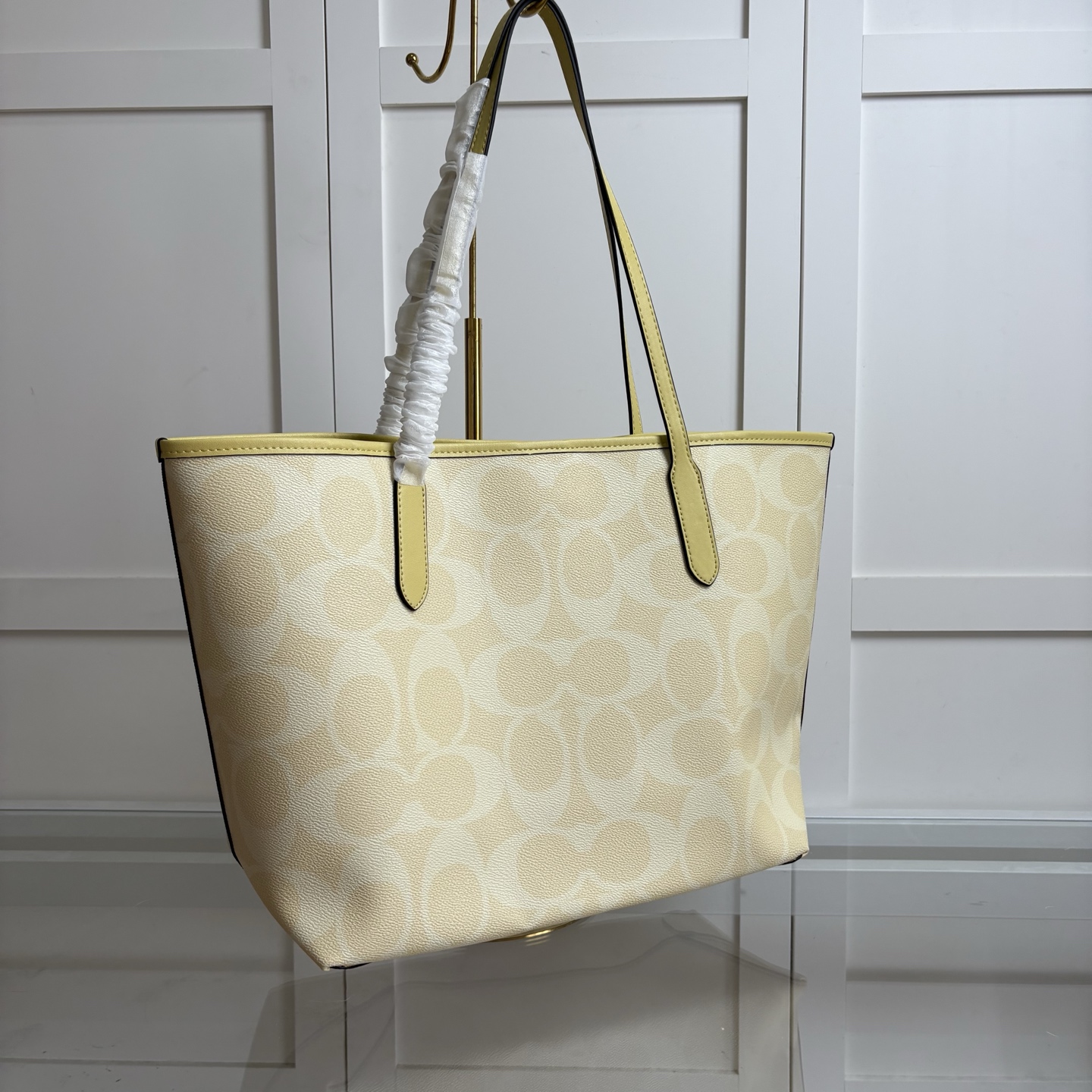 C家5696 レディース双面トートバッグ PVC配皮CITY