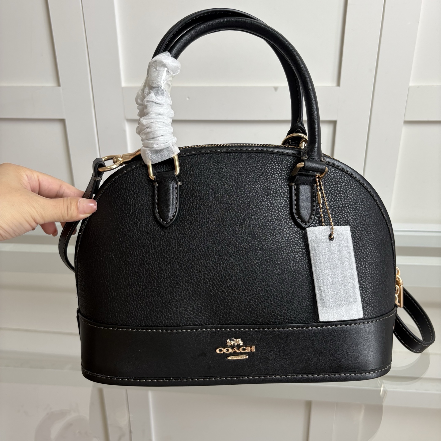 COACH 蔻驰 Sabrina 25 手提バッグ ブランド字母标识拼色