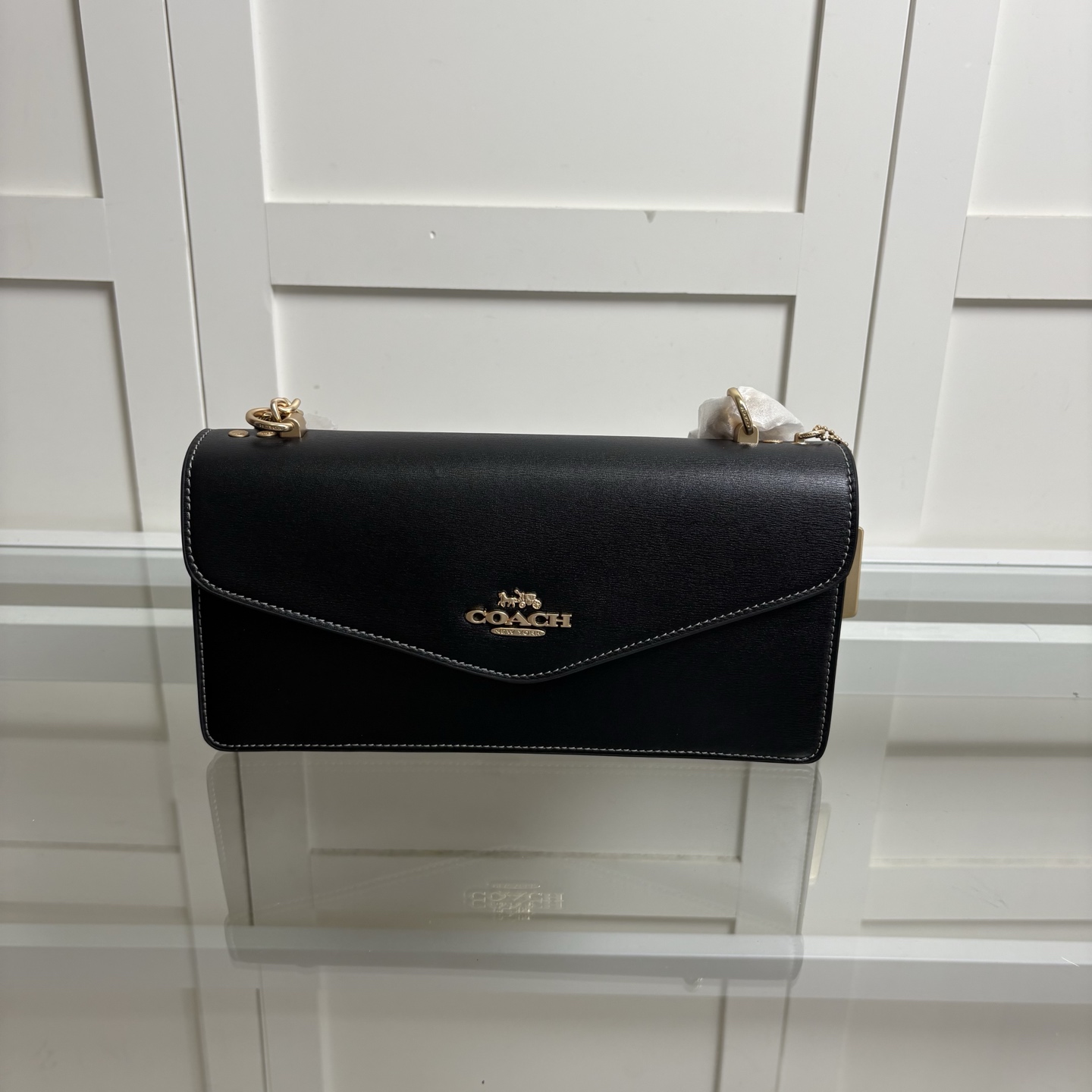 COACH official women's outlet accordion bag KLARE single shoulder crossbody chain bag CBI98, size 26*13.5*7.5. image 1