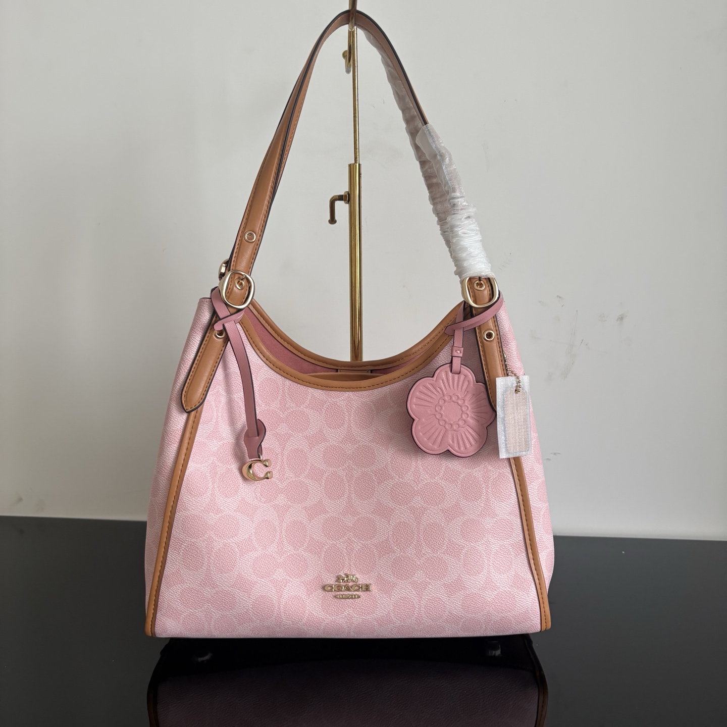 COACH pure original new women's bag Erin genuine leather PVC classic presbyopic shoulder fish mouth bag armpit bag new fashion! Size 31*26*14cm