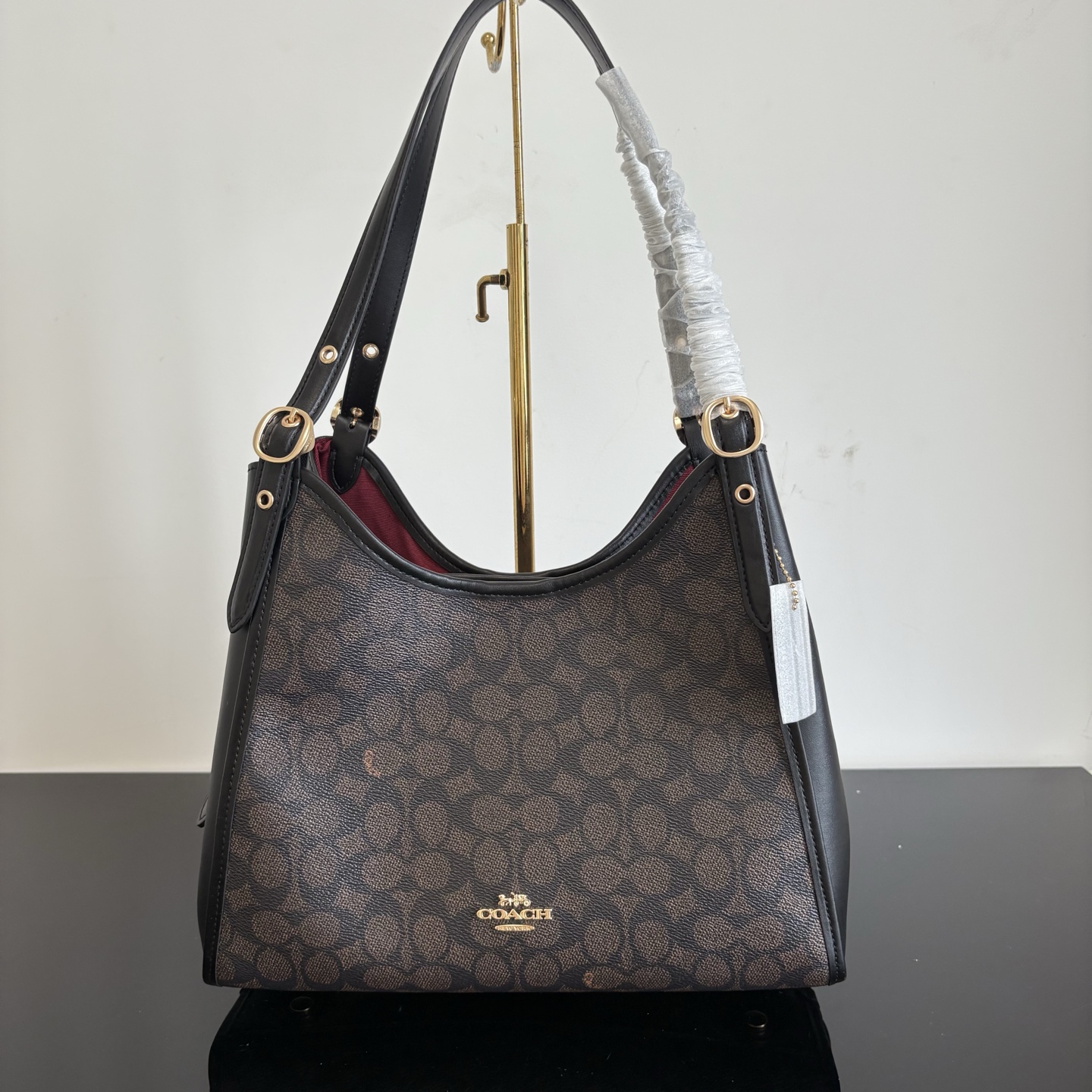 COACH pure original new women's bag Erin genuine leather PVC classic presbyopic shoulder fish mouth bag armpit bag new fashion! Size 31*26*14cm