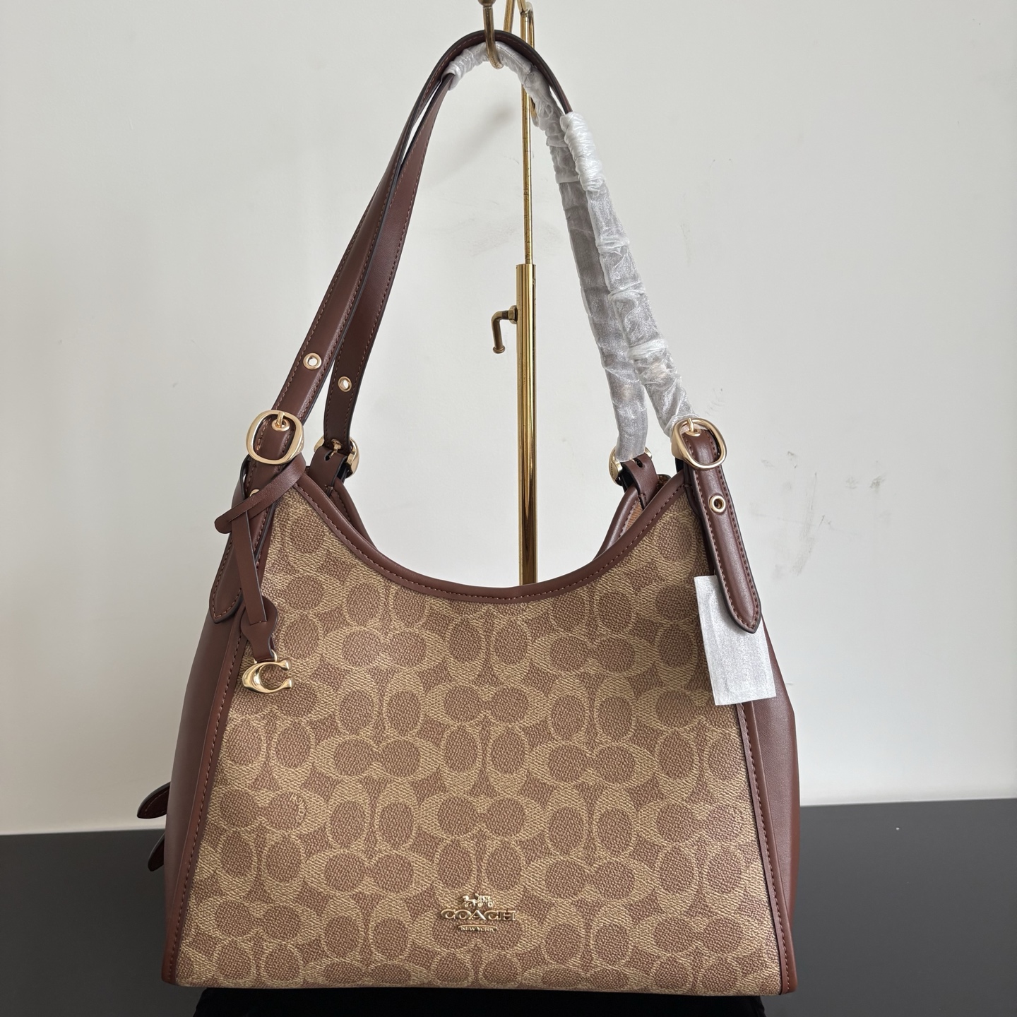 COACH pure original new women's bag Erin genuine leather PVC classic presbyopic shoulder fish mouth bag armpit bag new fashion! Size 31*26*14cm