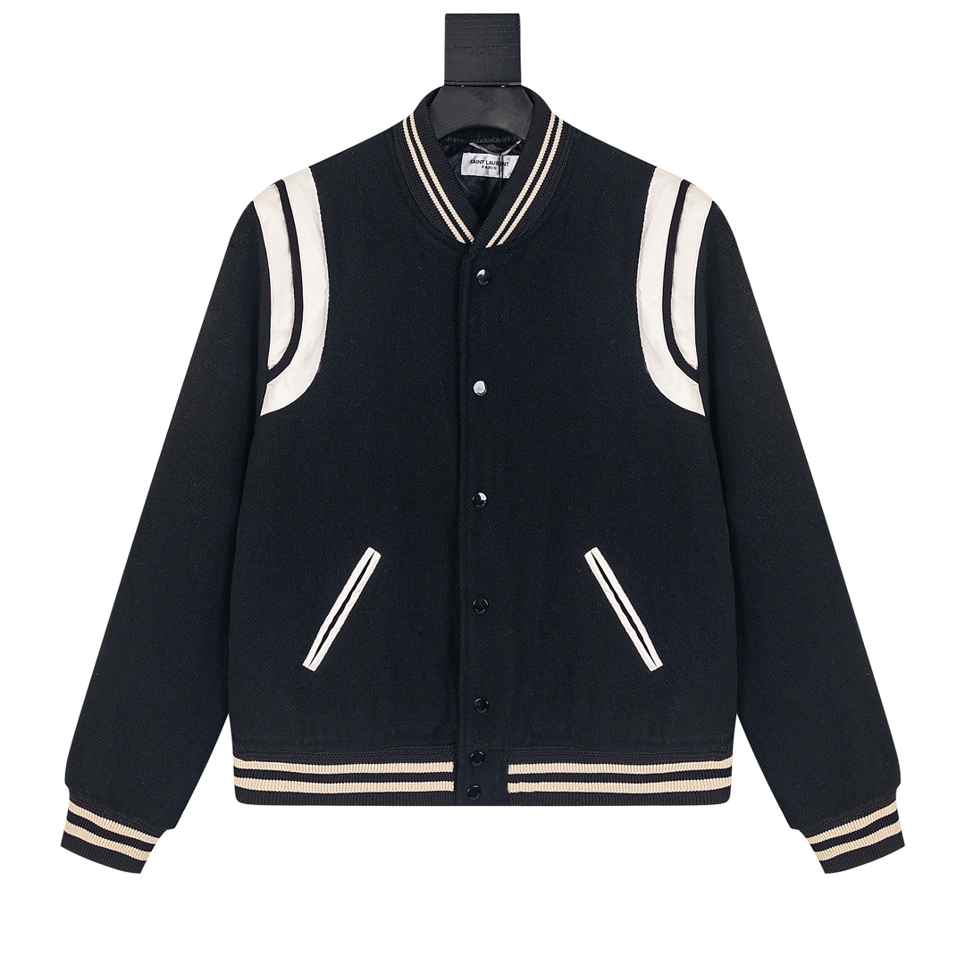 Where To Buy The Best Replica
 Yves Saint Laurent Clothing Coats & Jackets Black White Wool