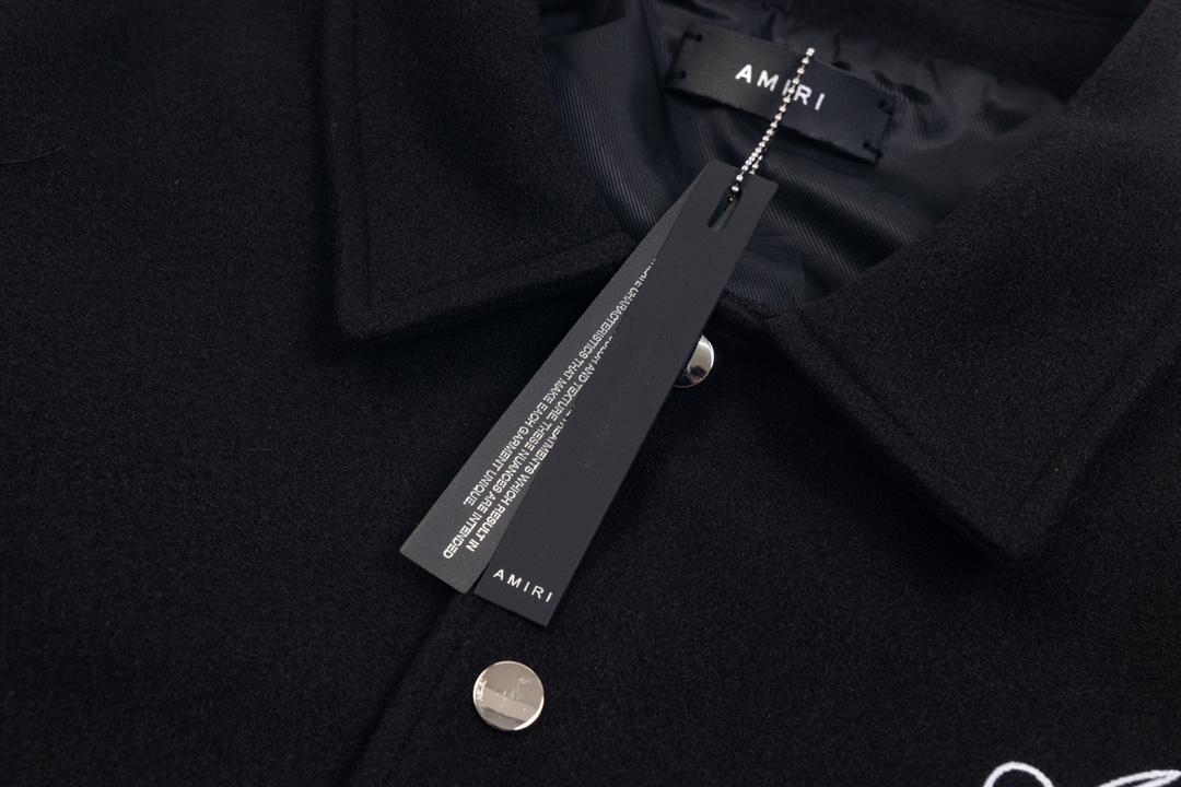 Luxurious XGS Amiri Wool Towel with Embroidery and Sleeve Bone Detail in Size XS-L - 图片 6