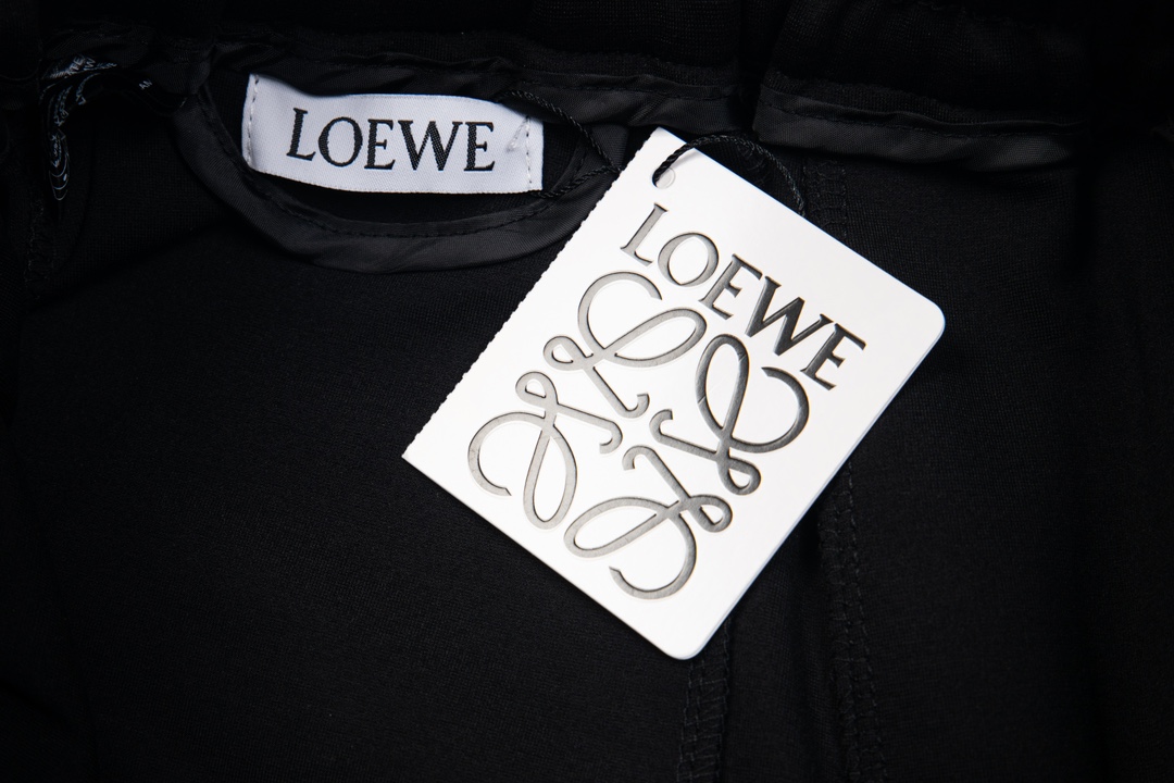 Loewe罗意威单宁刺绣休闲卫裤2024秋冬新款松紧带休闲裤专柜定制g面料透气舒适度高细节无可挑剔品牌元