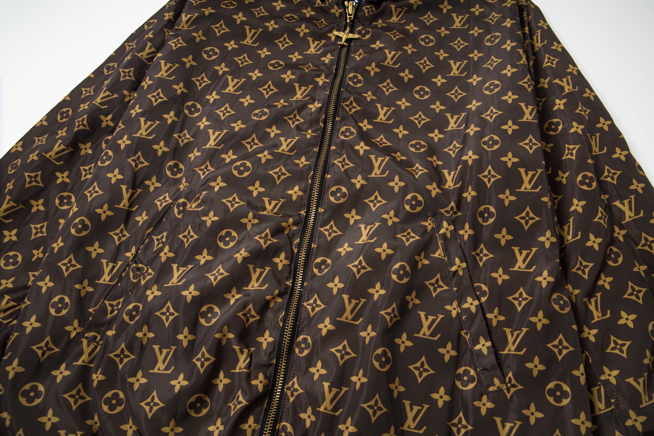 LouisVuitton/路易威登 25Fw棋盘格老花双面拉链外套