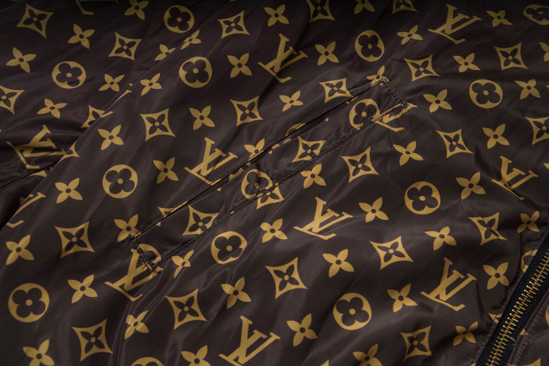 LouisVuitton/路易威登 25Fw棋盘格老花双面拉链外套