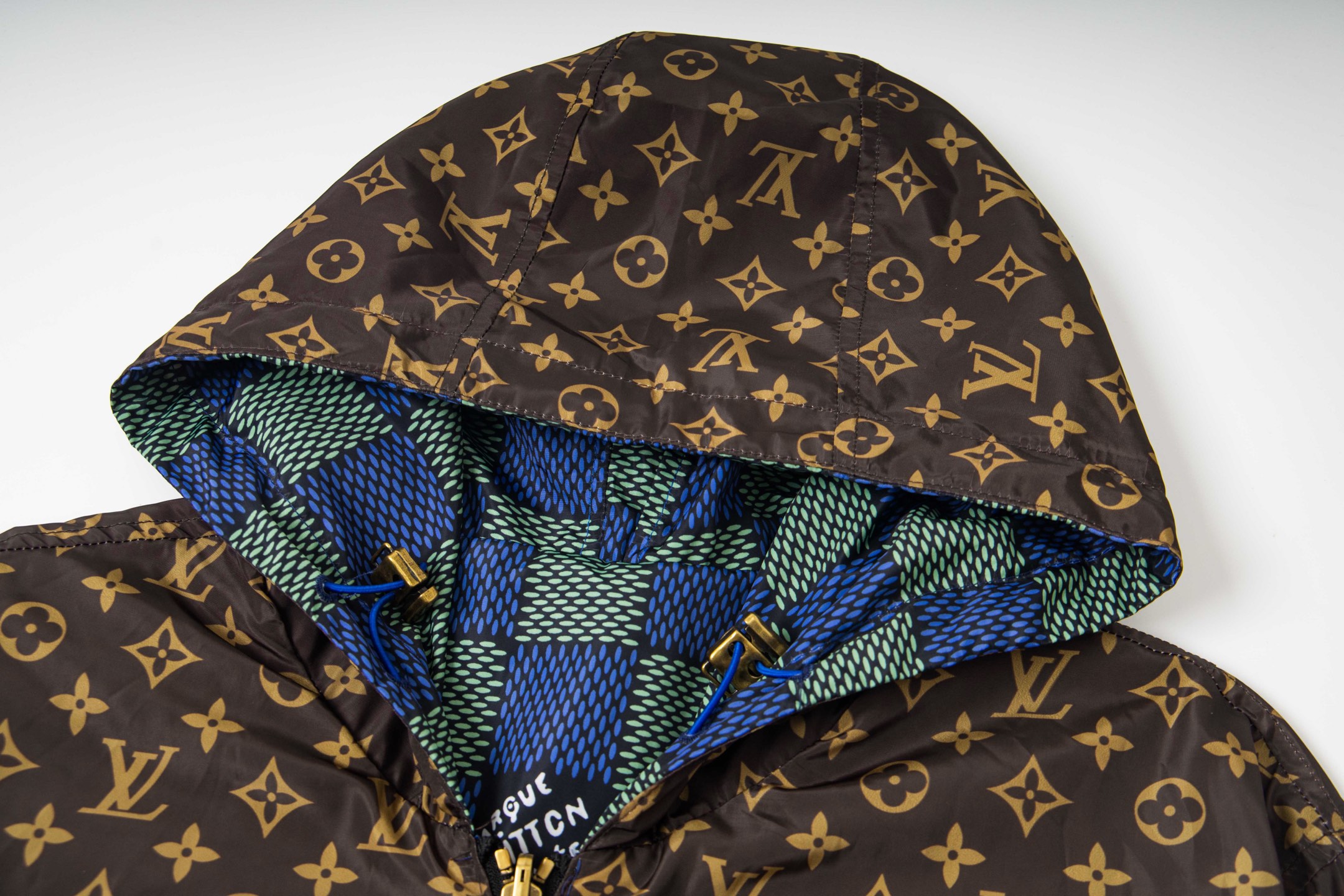 LouisVuitton/路易威登 25Fw棋盘格老花双面拉链外套