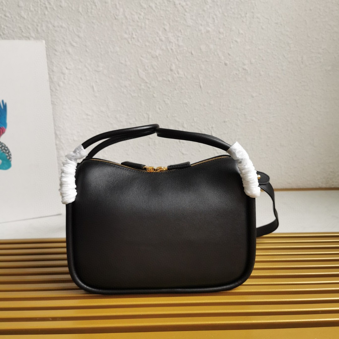 PRADA Bowling Bag 1BA451 Soft Grain Leather Shoulder Bag, Top Handle, and Crossbody 5 a1741589970761 3167