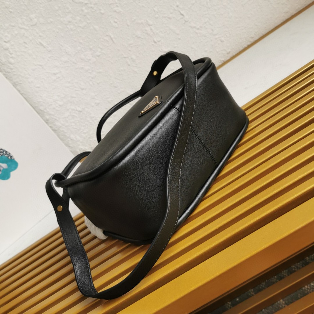 PRADA Bowling Bag 1BA451 Soft Grain Leather Shoulder Bag, Top Handle, and Crossbody 4 a1741589970764 2736