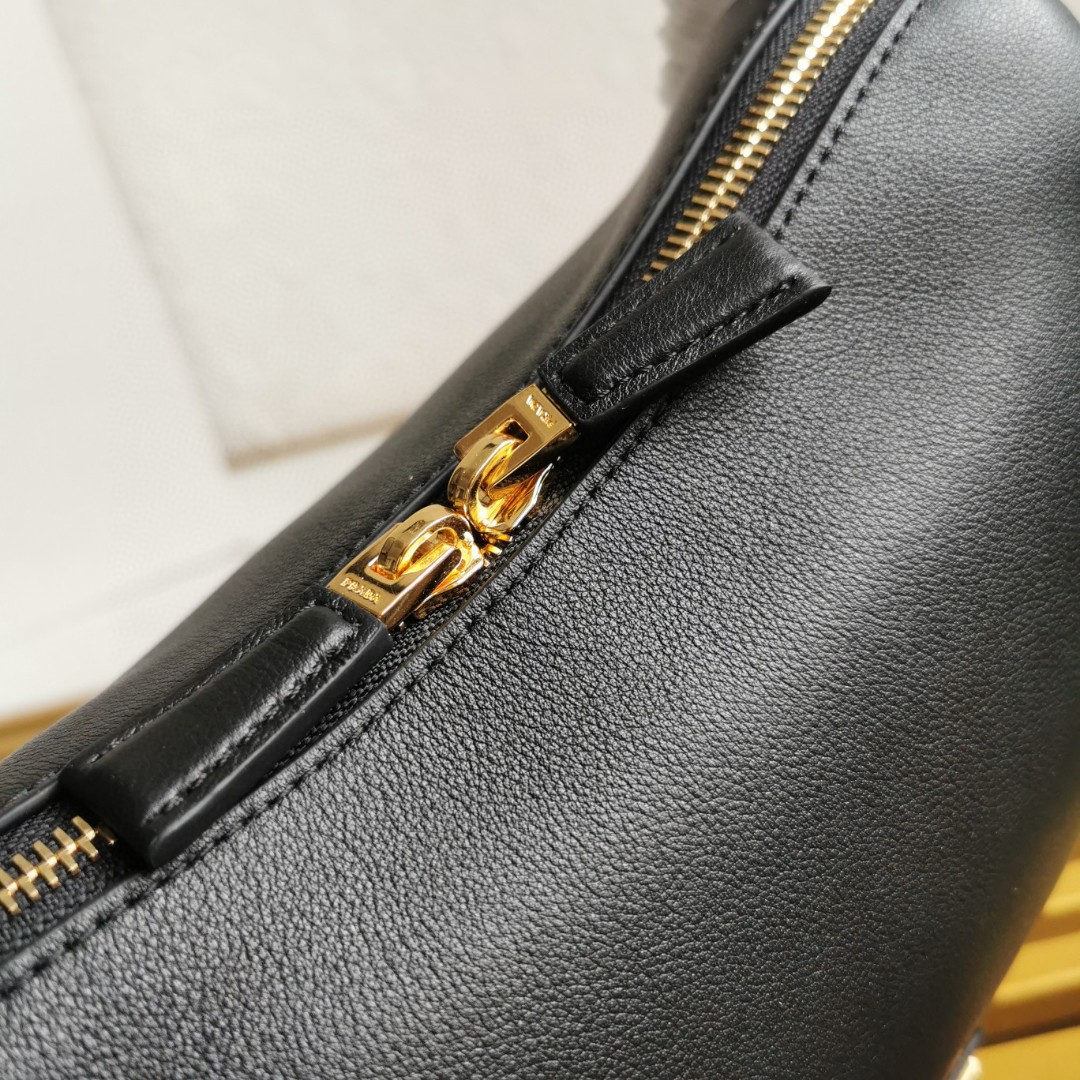 PRADA Bowling Bag 1BA451 Soft Grain Leather Shoulder Bag, Top Handle, and Crossbody 7 a1741589982786 0507