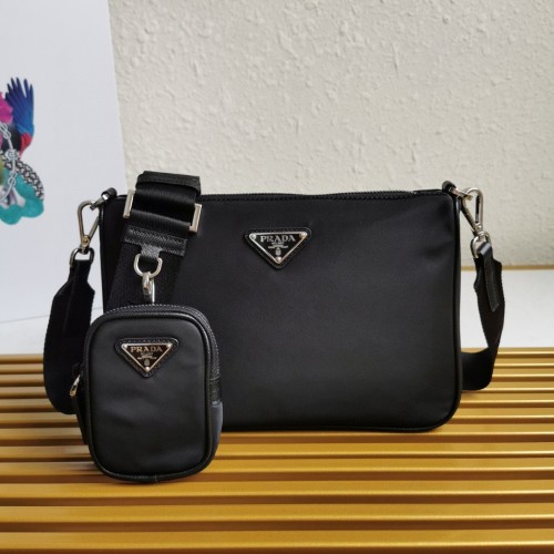 Prada Men's Black Re-Nylon Three-in-One Crossbody Bag 2VH113