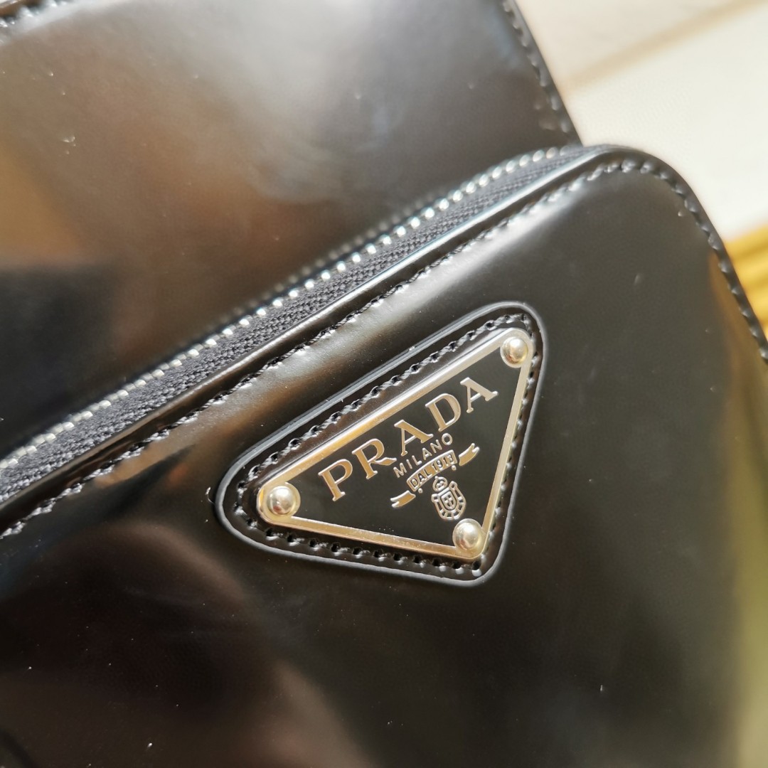 Prada Black Leather Phone Bag with Woven Nylon Strap - Unisex Style 6 a1743485978252 5121