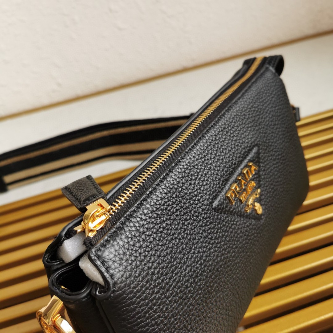 Prada 1BH194 Black Leather Shoulder Bag with Adjustable Strap 6 a1743486445099 2616