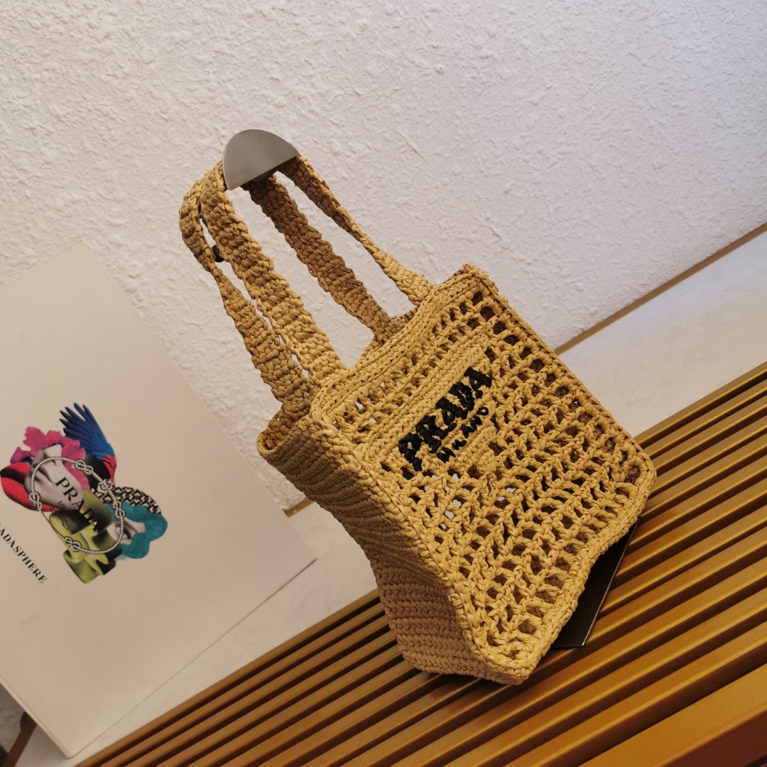 Prada Raffia Crochet Mini Tote Bag - Handcrafted Raffia Tote - Chic Summer Bag 3 a1743662835346 5550