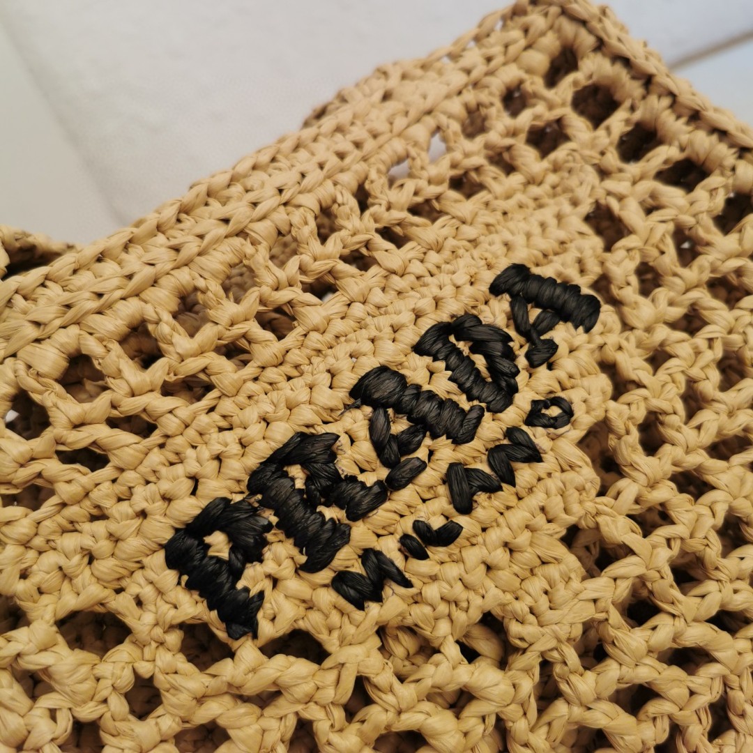 Prada Raffia Crochet Mini Tote Bag - Handcrafted Raffia Tote - Chic Summer Bag 5 a1743662835350 6702
