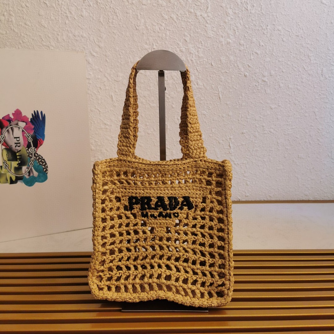 Prada Raffia Crochet Mini Tote Bag - Handcrafted Raffia Tote - Chic Summer Bag 1 a1743662835356 6641