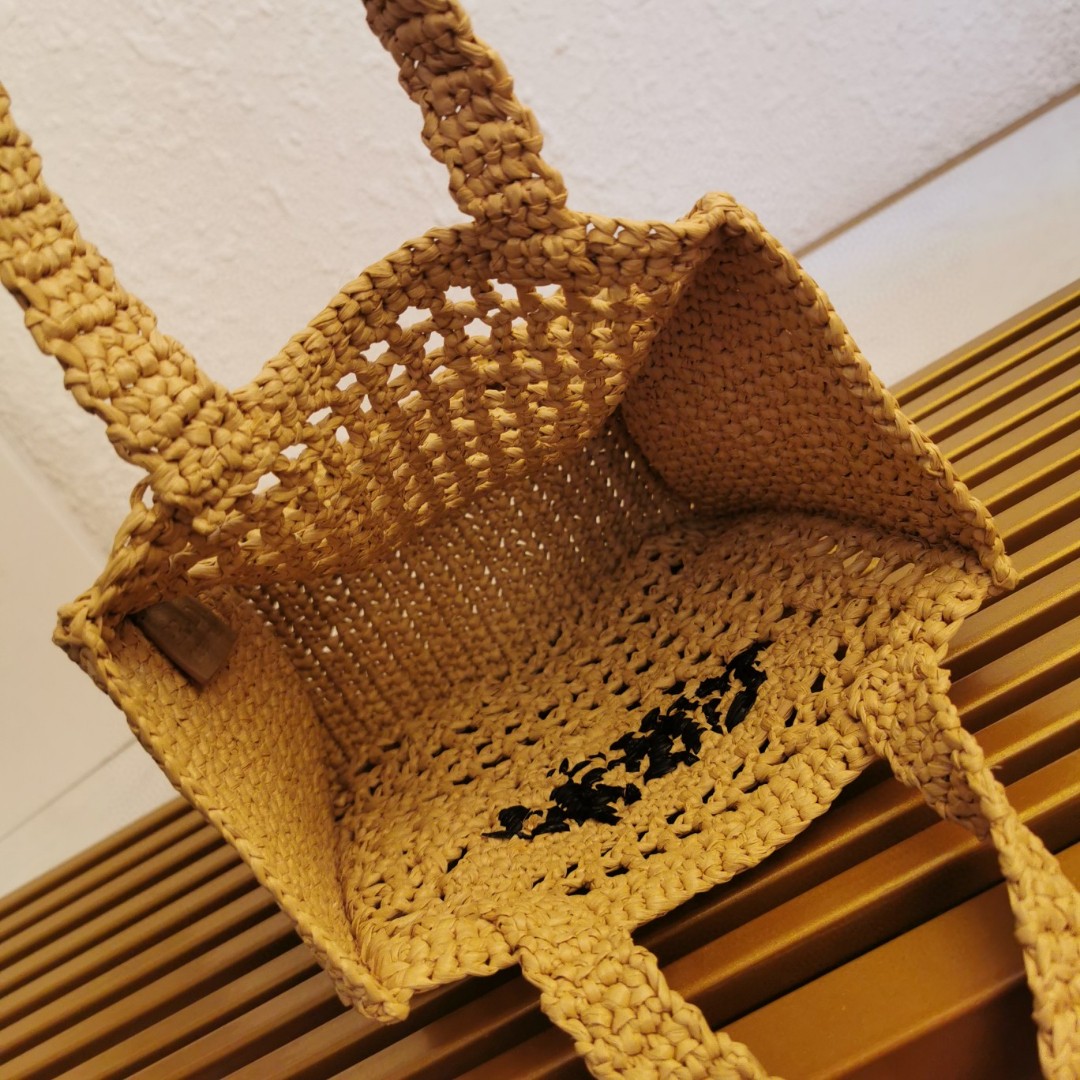 Prada Raffia Crochet Mini Tote Bag - Handcrafted Raffia Tote - Chic Summer Bag 8 a1743662840420 4078