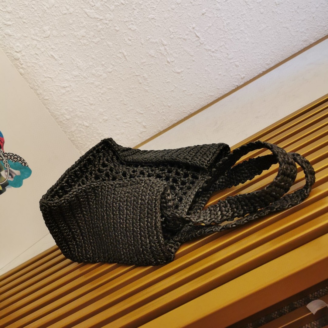 Prada Raffia Tote Bag, Handmade Mini Shopper, Summer Beach Bag 22cm 5 a1743662891676 5554
