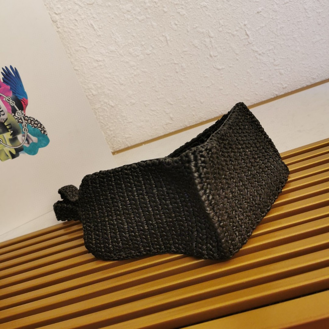 Prada Raffia Tote Bag, Handmade Mini Shopper, Summer Beach Bag 22cm 4 a1743662891686 8776