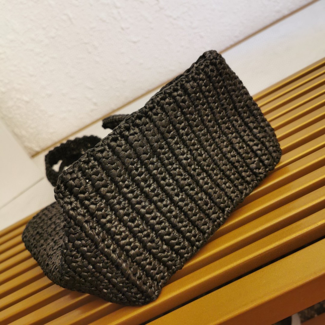 Prada Raffia Tote Bag, Handmade Mini Shopper, Summer Beach Bag 22cm 8 a1743662896852 4814