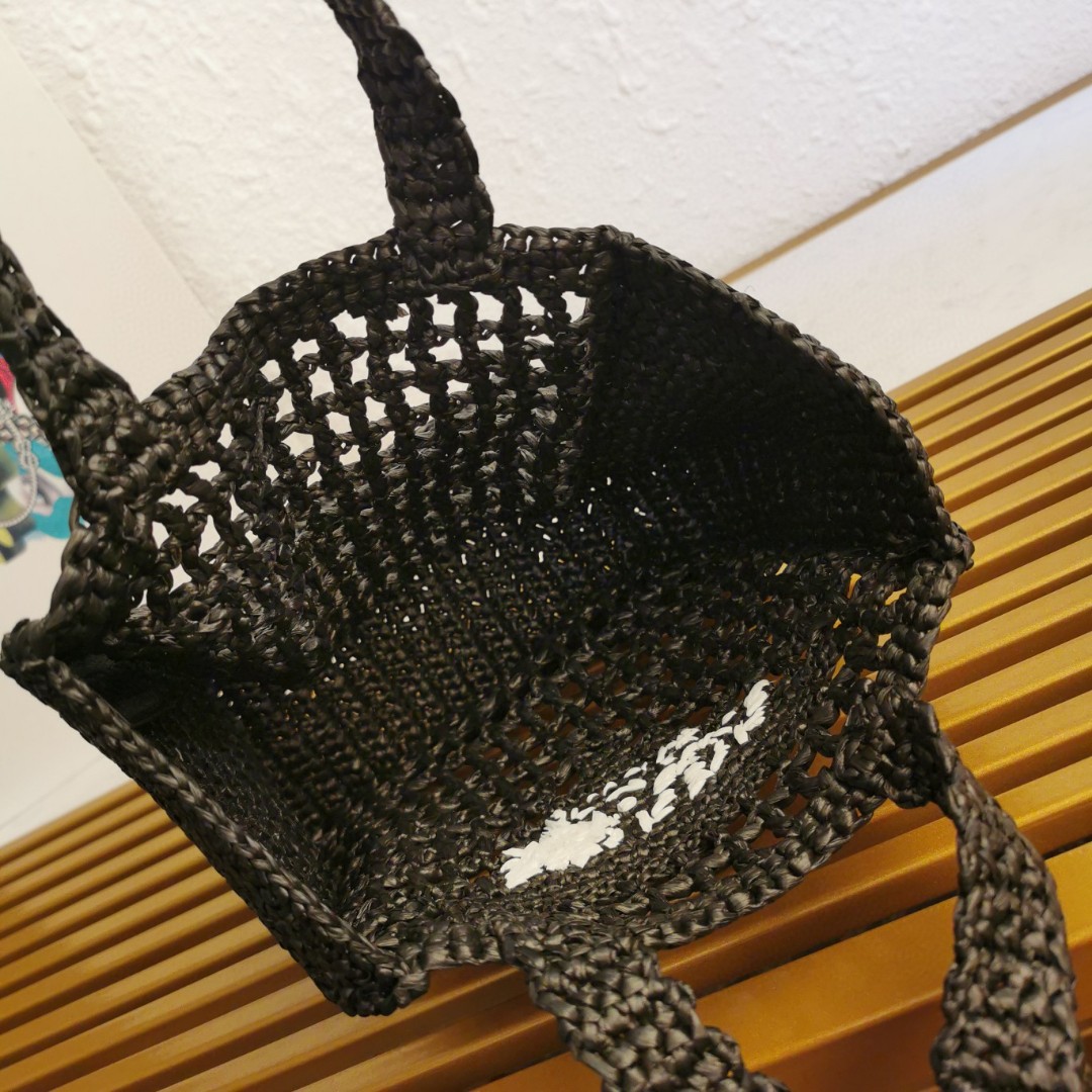 Prada Raffia Tote Bag, Handmade Mini Shopper, Summer Beach Bag 22cm 10 a1743662896856 5722