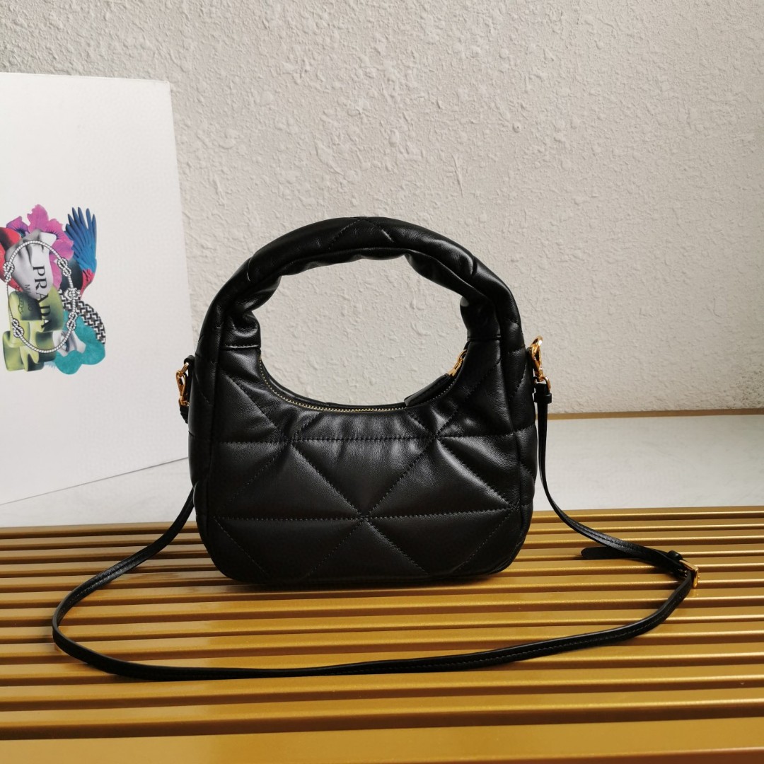 Prada Mini Hobo Bag in Black Quilted Leather with Adjustable Strap 6 a1743663171880 2847