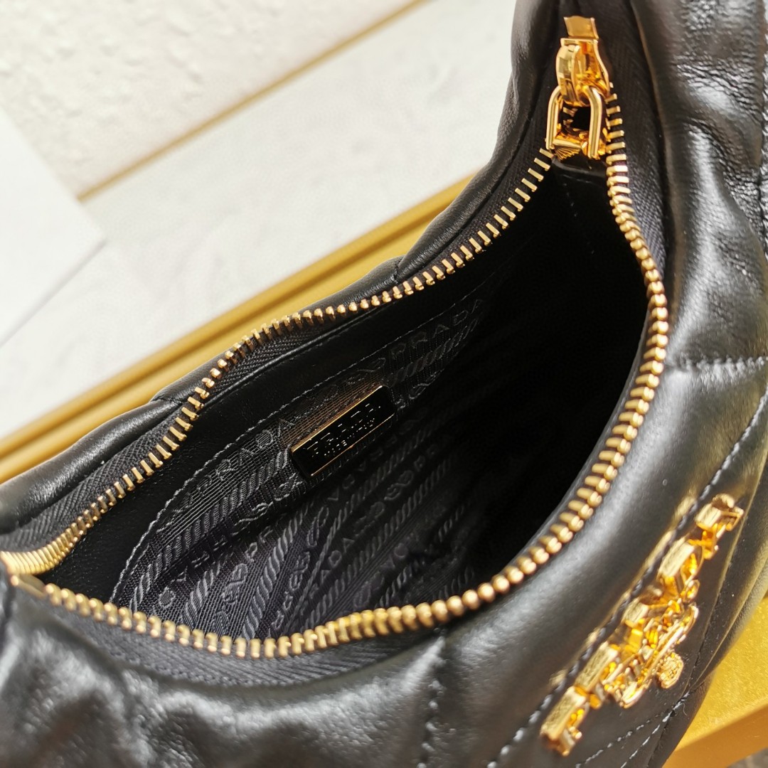 Prada Mini Hobo Bag in Black Quilted Leather with Adjustable Strap 9 a1743663177072 5862