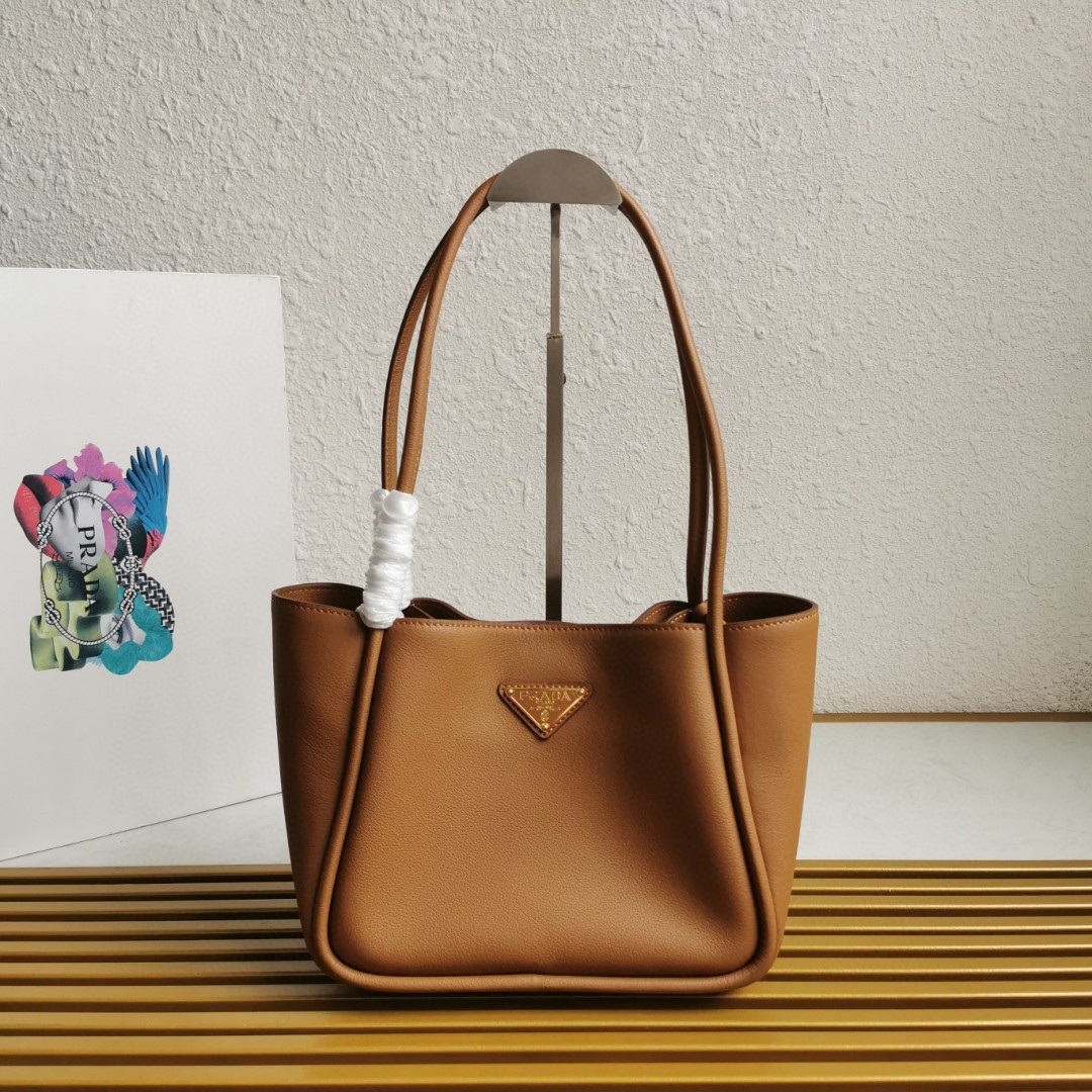Prada 1BG539 Leather Shoulder Bag,Elegant Handbag, Tan 9.8x7.3x4.9 in 2 a1743663542203 4654