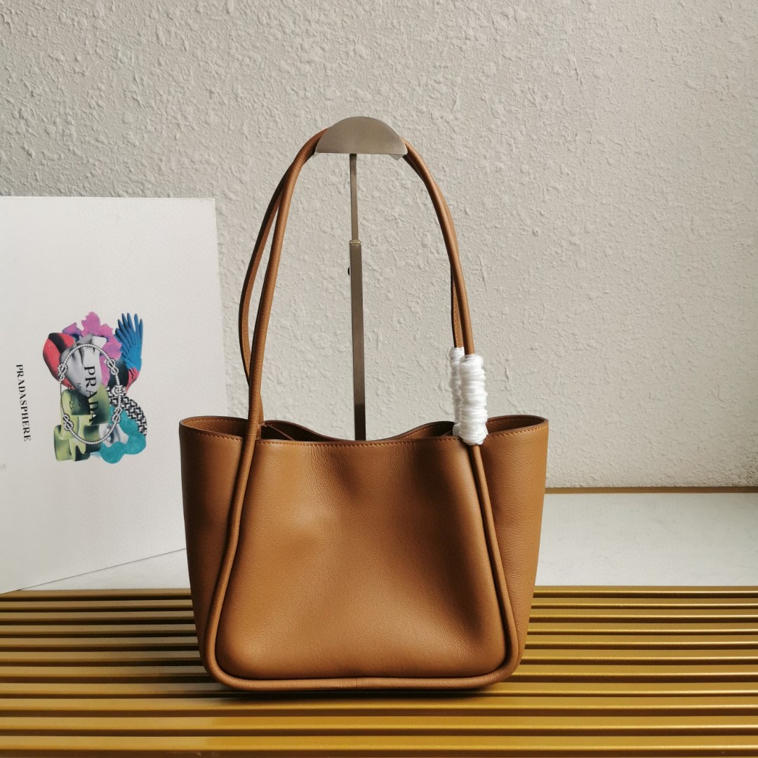 Prada 1BG539 Leather Shoulder Bag,Elegant Handbag, Tan 9.8x7.3x4.9 in 6 a1743663542217 8685