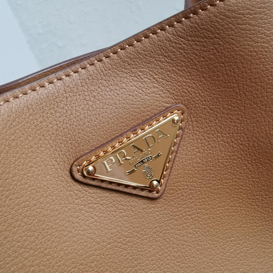 Prada 1BG539 Leather Shoulder Bag,Elegant Handbag, Tan 9.8x7.3x4.9 in 7 a1743663547491 2743