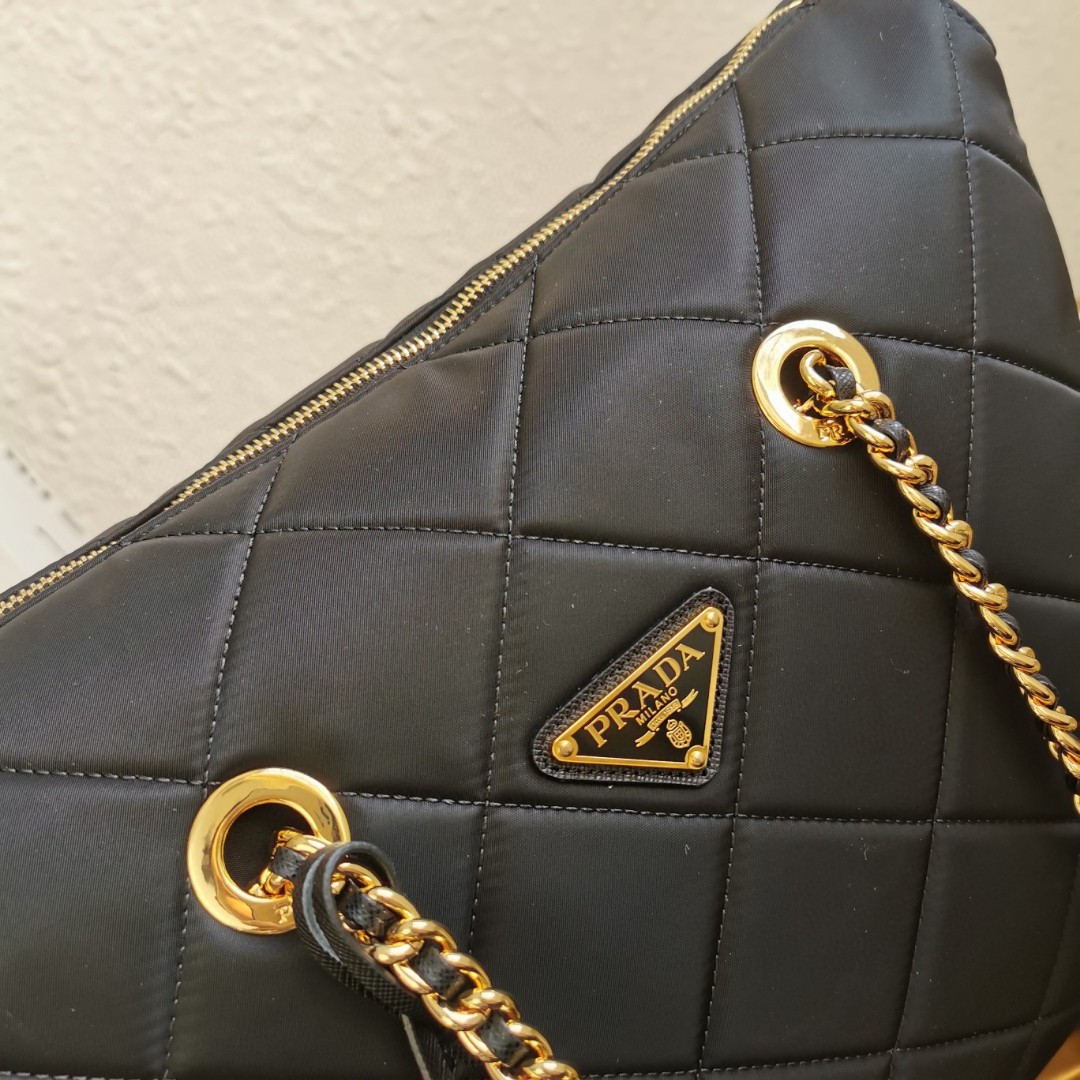 Prada Black Nylon Vintage Chain Shoulder Bag Large 1BG467 6 a1743916921118 8875